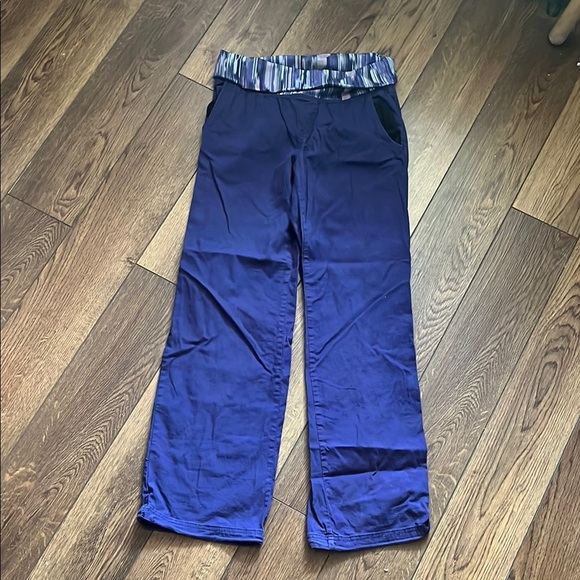 Prana Puprle Pants with Foldover Waistband 97% Organic Cotton Medium - Picture 1 of 7